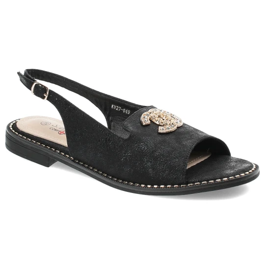Zdjęcie produktu Czarne Sandały S.Barski Eleganckie Obuwie Damskie