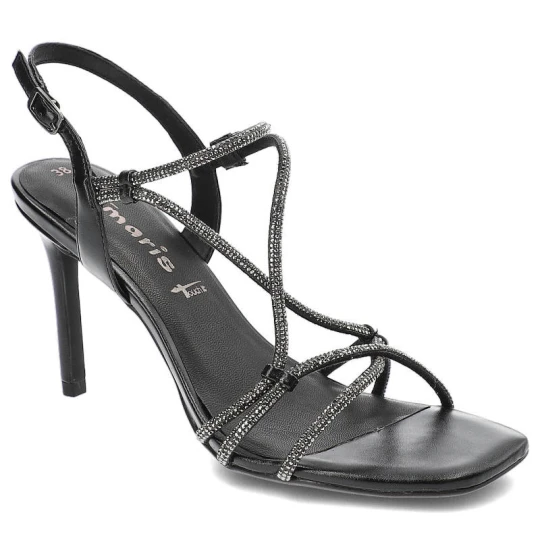 Zdjęcie produktu Czarne Sandały Tamaris Eleganckie Damskie Obuwie