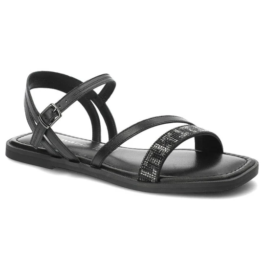 Zdjęcie produktu Czarne Sandały Tamaris Eleganckie Płaskie Buty