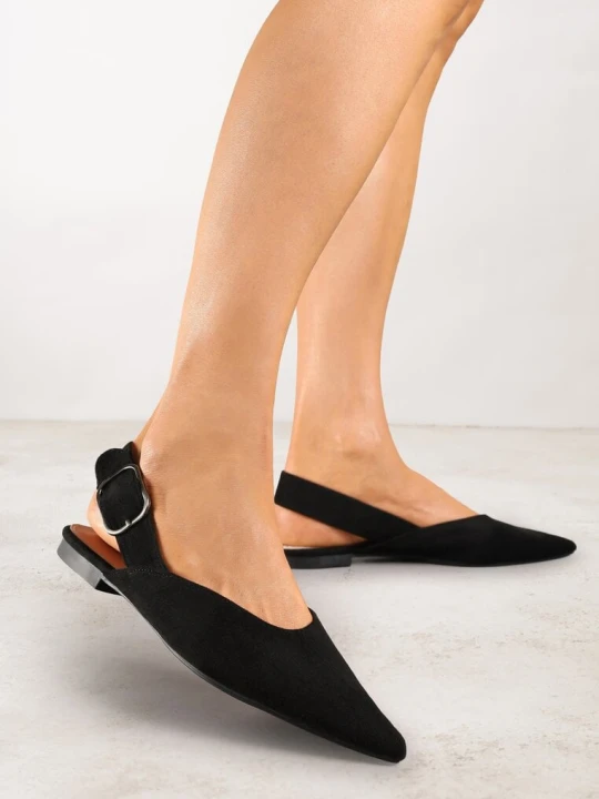 Zdjęcie produktu Czarne Sandały Vices Typu Slingback z Wkładką ze Skóry Naturalnej Rallora