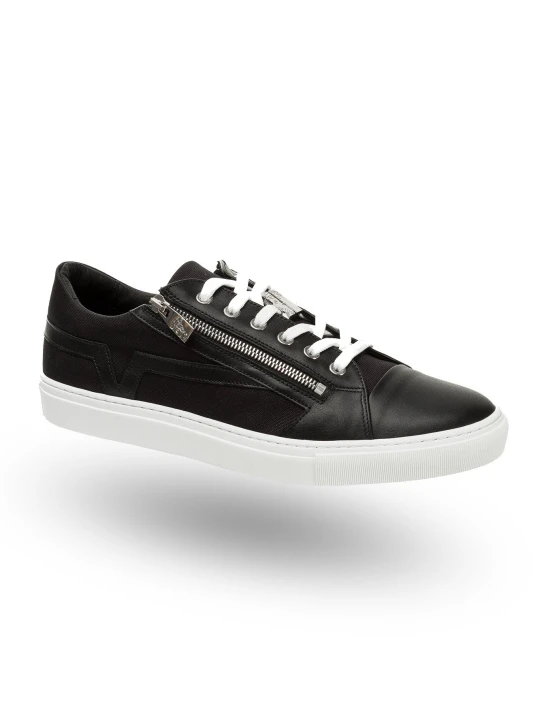 Zdjęcie produktu Czarne skórzane sneakersy męskie Versace