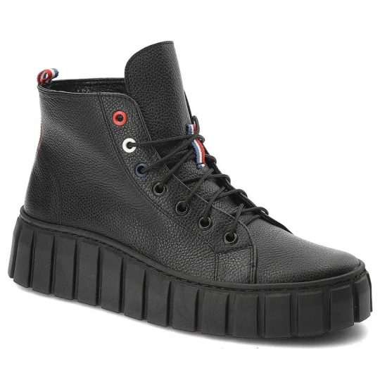 Zdjęcie produktu Czarne Sneakersy Armodo Skórzane Wygodne Buty Damskie