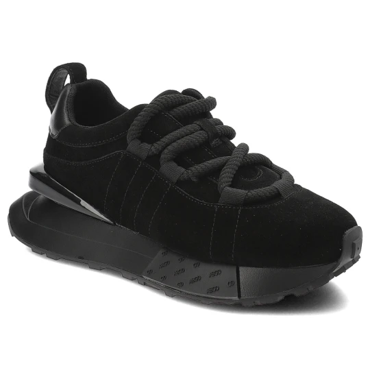 Zdjęcie produktu Czarne Sneakersy Artiker Modne Obuwie Damskie Na Platformie