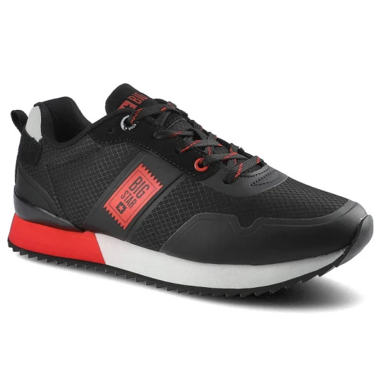 Zdjęcie produktu Sneakersy damskie Big Star, sznurowany fason cholewka z materiałów łączonych – tekstylna z elementami syntetycznymi niska cholewka przed kostkę sport czarny