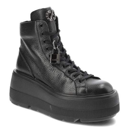 Zdjęcie produktu Czarne Sneakersy Carinii Damskie Buty Na Platformie