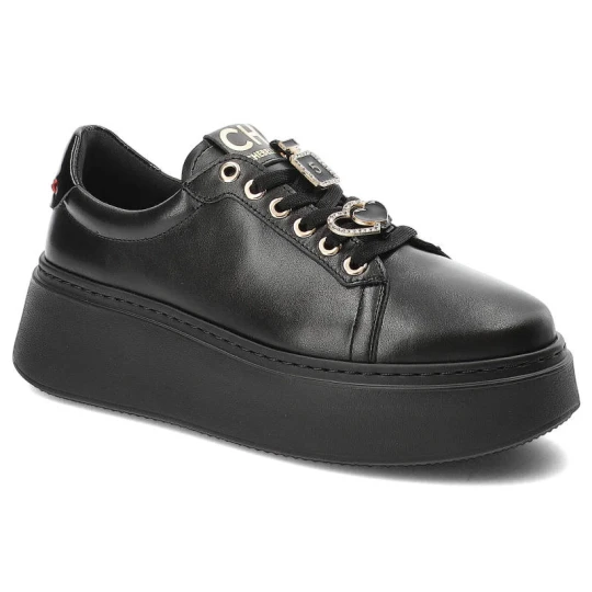 Zdjęcie produktu Czarne Sneakersy Chebello Damskie Stylowe Obuwie