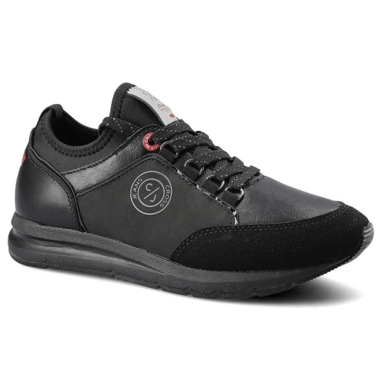 Zdjęcie produktu Sneakersy damskie Cross Jeans, sznurowany fason sportowa konstrukcja łączone materiały syntetyczne lekka elastyczna podeszwa, czarne, GG2R4046C