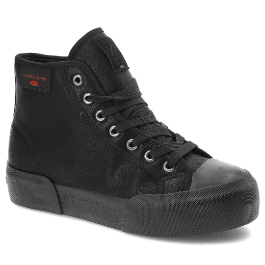 Zdjęcie produktu Czarne Sneakersy Cross Jeans Ocieplane Buty Damskie