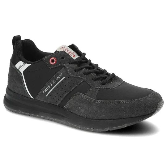 Zdjęcie produktu Sneakersy damskie Cross Jeans, cholewka z łączonych materiałów o sportowym charakterze klasyczne sznurowanie, czarne, JJ1R4014C