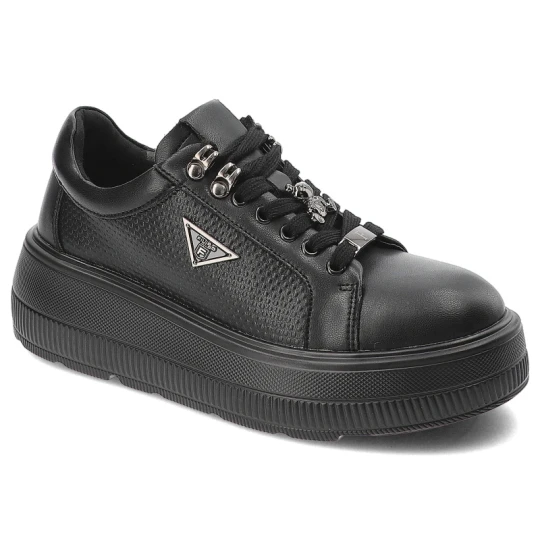 Zdjęcie produktu Czarne Sneakersy Filippo Modne Obuwie Damskie Na Platformie