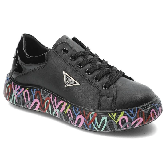 Zdjęcie produktu Czarne Sneakersy Filippo Modne Skórzane Buty Damskie