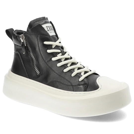 Zdjęcie produktu Czarne Sneakersy John Doubare Skórzane Obuwie Męskie