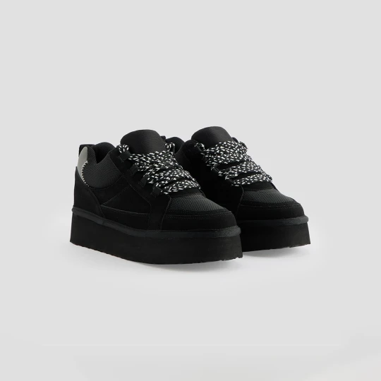 Zdjęcie produktu Czarne sneakersy na grubej podeszwie House
