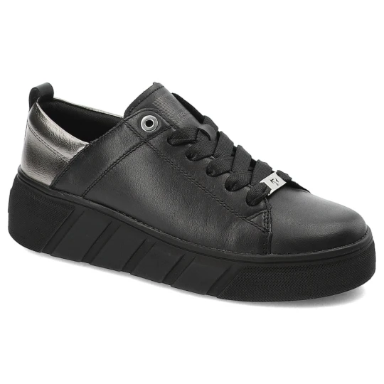 Zdjęcie produktu Czarne Sneakersy Rieker Modne Obuwie Damskie