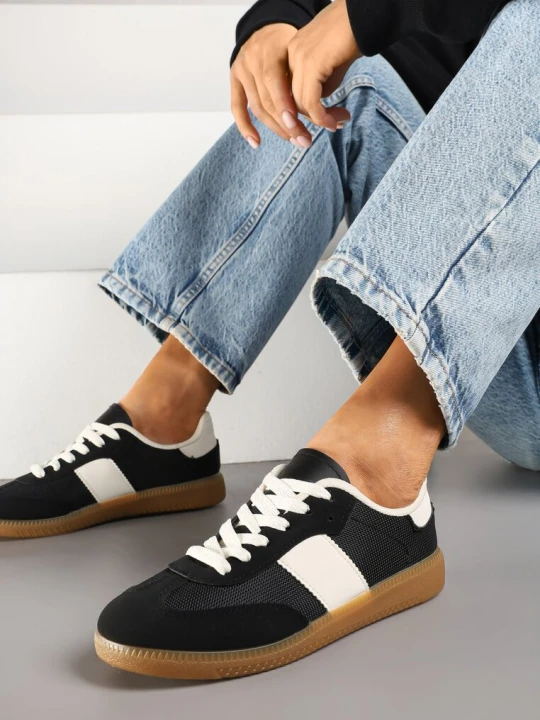 Zdjęcie produktu Czarne Sneakersy Tenisówki w Kultowym Stylu Neolithaen Ideal