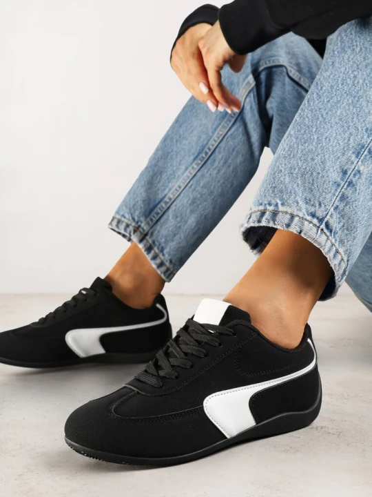 Zdjęcie produktu Czarne Sneakersy Typu Klasyczne Tenisówki Zelritia C'M Paris