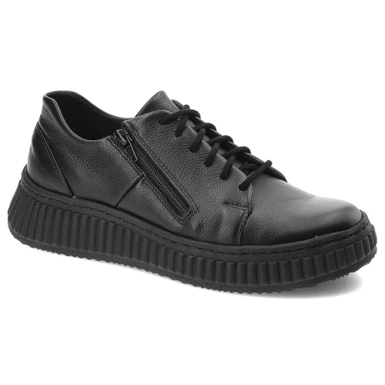 Zdjęcie produktu Czarne Sneakersy Wasak Skórzane Obuwie Damskie Na Stopy Wrażliwe
