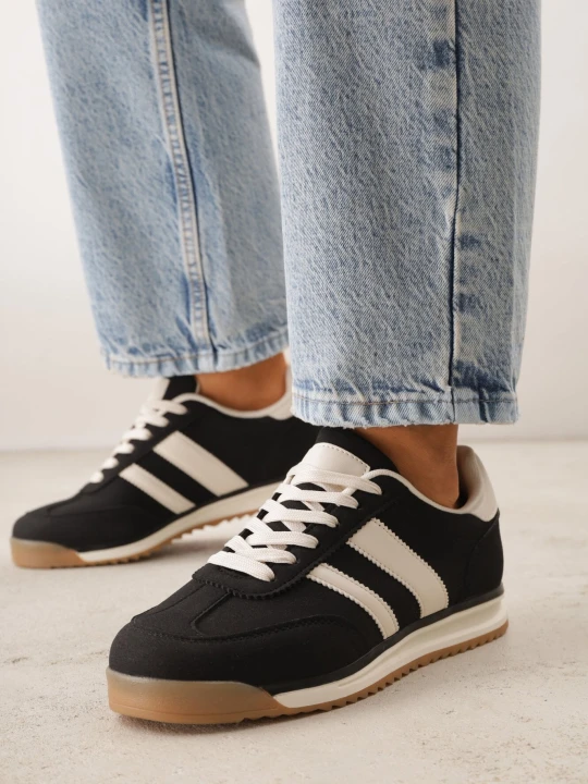 Zdjęcie produktu Czarne Sneakersy z Dwoma Paskami Evilirea Gowin
