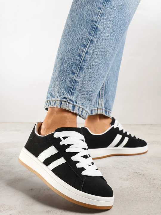 Zdjęcie produktu Czarne Sneakersy z Dwoma Paskami Galtewi Sport