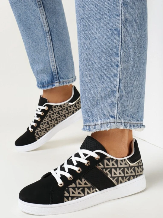Zdjęcie produktu Czarne Sneakersy z Nadrukiem Mindi
