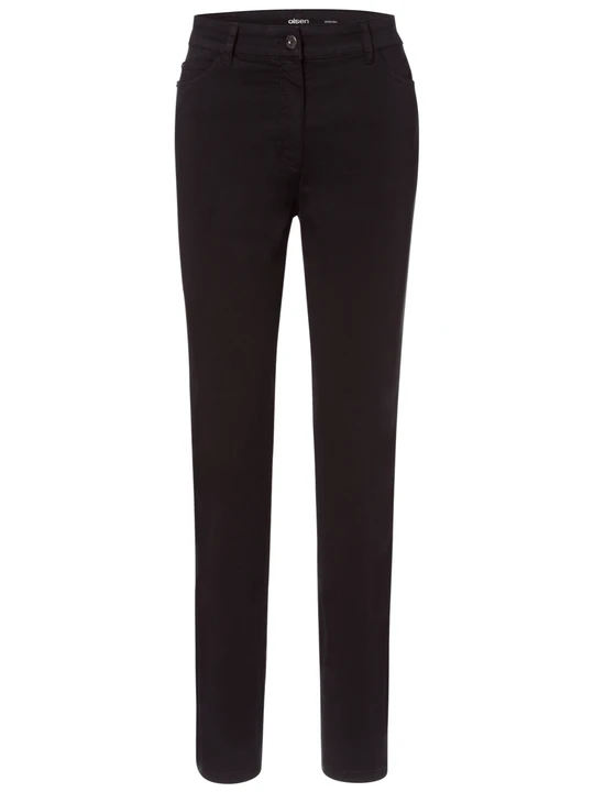 Zdjęcie produktu Czarne spodnie damskie Mona Slim - Basic Olsen
