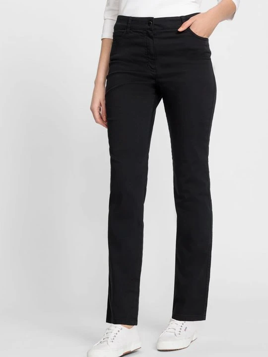 Zdjęcie produktu Czarne spodnie damskie Mona Slim - Basic Olsen