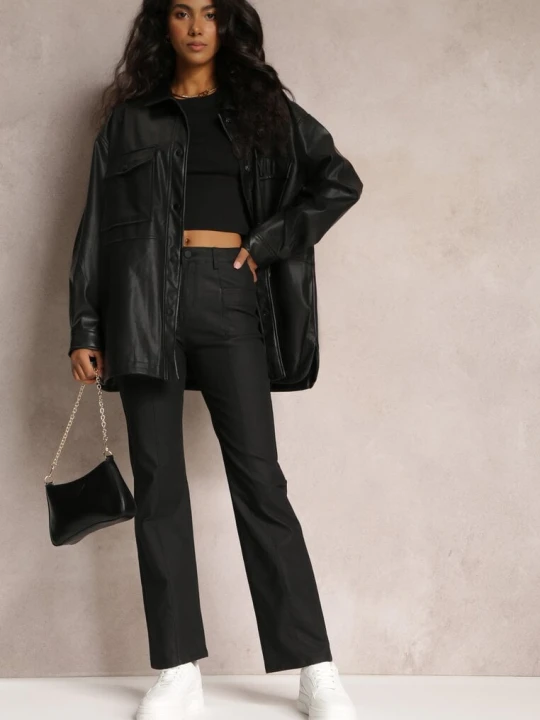 Zdjęcie produktu Czarne Spodnie Dzwony High Waist Eliov Daysie