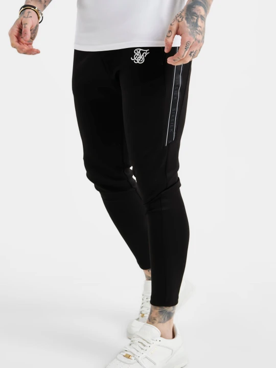 Zdjęcie produktu Czarne spodnie męskie z taśmą SikSilk