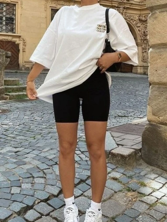 Zdjęcie produktu Czarne Sportowe Szorty Kolarki Prążkowane High Waist Steiama Glo-story