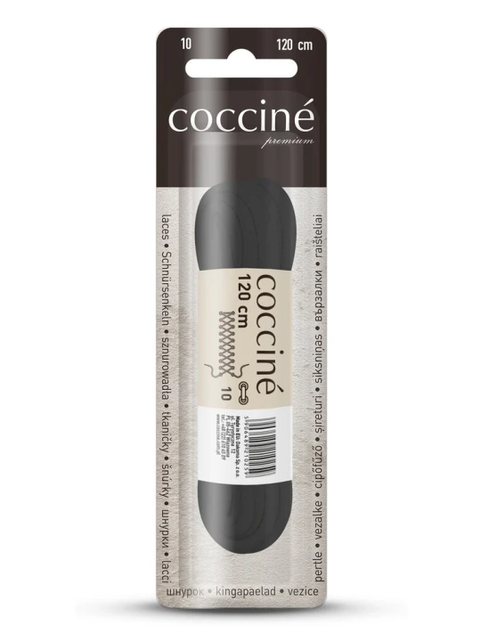 Zdjęcie produktu Czarne Sznurówki do Butów Bawełniane Okrągłe Grube 120 cm Coccine