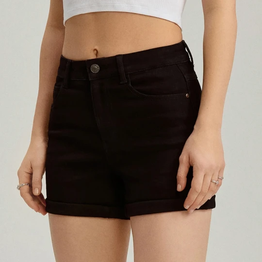 Zdjęcie produktu Czarne szorty jeansowe mid waist House