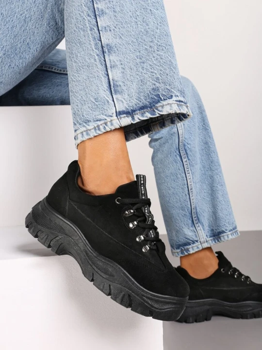 Zdjęcie produktu Czarne Sneakersy z Imitacji Zamszu Merellien Vices