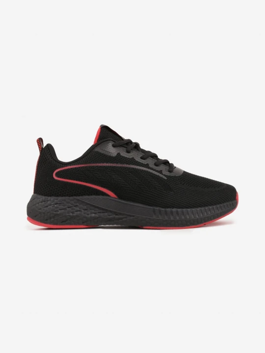 Zdjęcie produktu Czarno-Czerwone Buty Sportowe Sneakersy z Ozdobnym Paskiem z Boku Damamene Gelteo