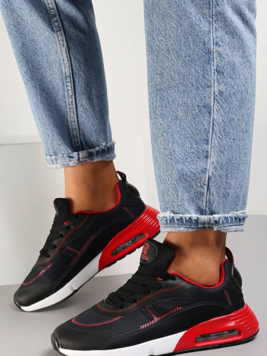 Zdjęcie produktu Czarno-Czerwone Sneakersy Tryxyla