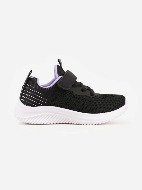 Zdjęcie produktu Czarno-Fioletowe Buty Sportowe Sneakersy z Perforacją i Tłoczoną Podeszwą Uriltora Apawwa