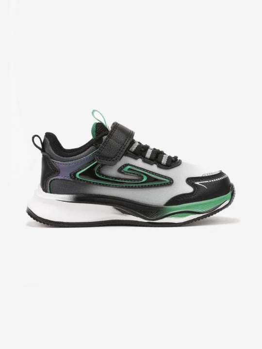 Zdjęcie produktu Czarno-Zielone Buty Sportowe Sneakersy na Grubszej Podeszwie na Rzep Erislo