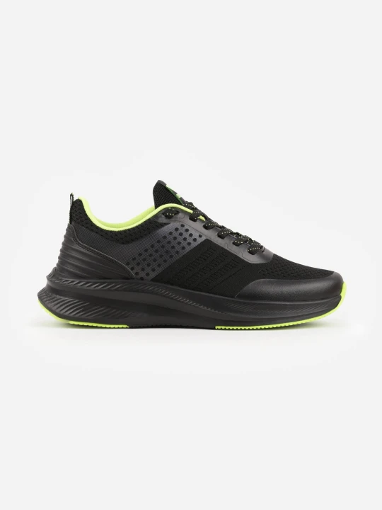 Zdjęcie produktu Czarno-Zielone Buty Sportowe Sneakersy z Tłoczonym Wzorem Ashavera Gelteo