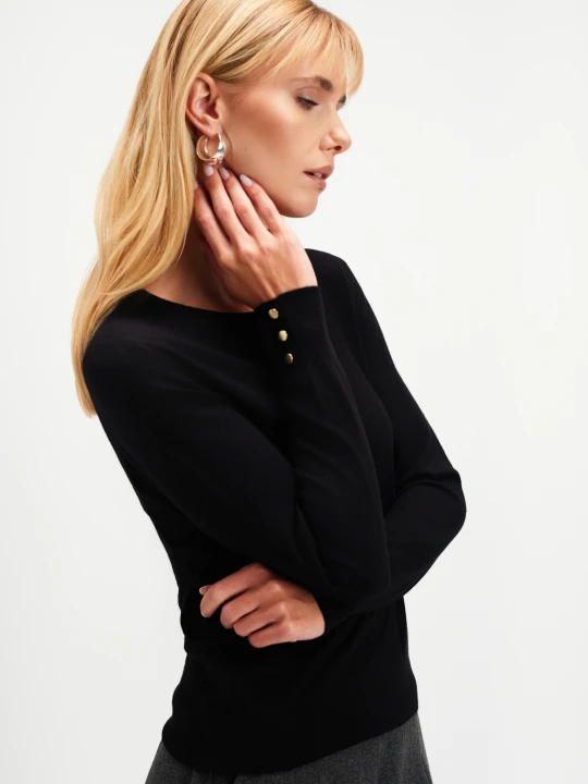 Zdjęcie produktu Czarny basicowy sweter TOP SECRET