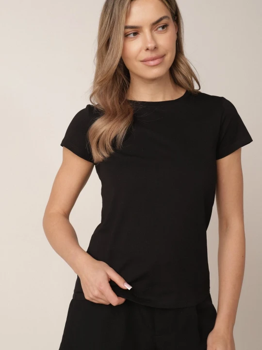 Zdjęcie produktu Czarny Basicowy T-shirt Acatine Glo-story