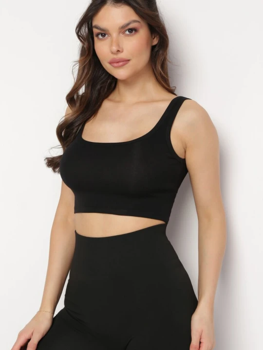 Zdjęcie produktu Czarny Bawełniany Tank Top Bez Rękawów Lomalia Glo-story