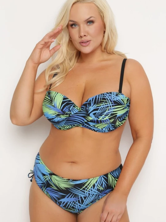 Zdjęcie produktu Czarny Dwuczęściowy Komplet Bikini Biustonosz z Usztywnieniem Majtki Typu Figi Roseria
