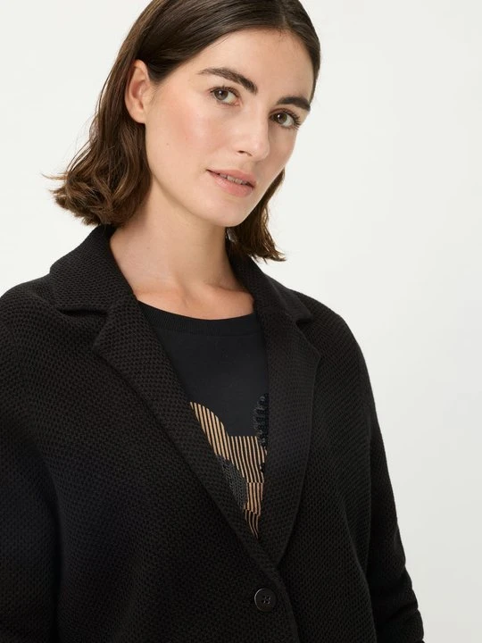 Zdjęcie produktu Czarny kardigan damski Eva z wełną merino – Urban Wild Olsen