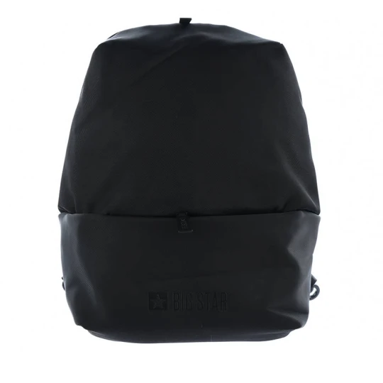 Zdjęcie produktu Plecak unisex Big Star, materiał tekstylny o gładkiej strukturze z pojemną komorą główną regulowanymi szelkami oraz dodatkową kieszenią zamykaną na z czarny