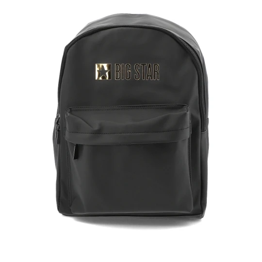 Zdjęcie produktu Plecak unisex Big Star, duży z regulowanymi szelkami z 1 komorą i 1 małą kieszenią, czarno-złoty, RR574092