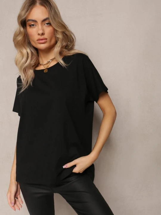 Zdjęcie produktu Czarny T-shirt Bawełniany z Krótkim Rękawem Kyndell Glo-story