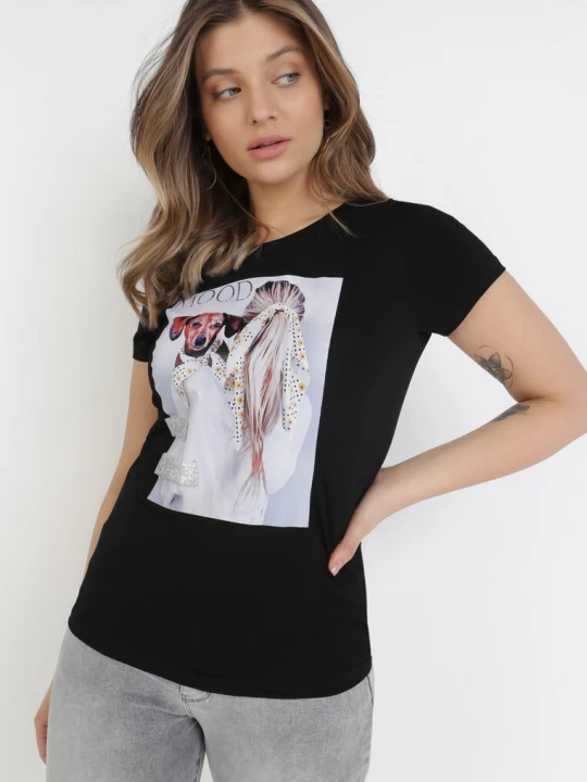 Zdjęcie produktu Czarny T-shirt Nesaliria Ann Gissy