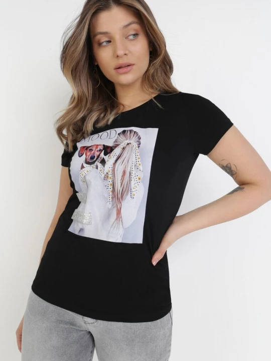 Zdjęcie produktu Czarny T-shirt Nesaliria Ann Gissy