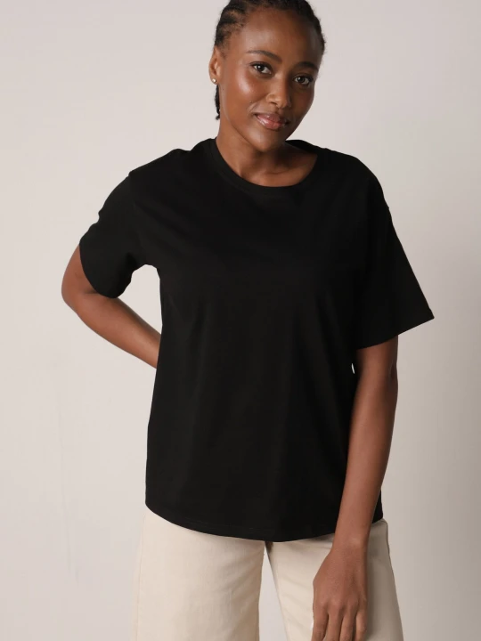 Zdjęcie produktu Czarny T-shirt z Bawełny Typu Oversize Nedika Romee's