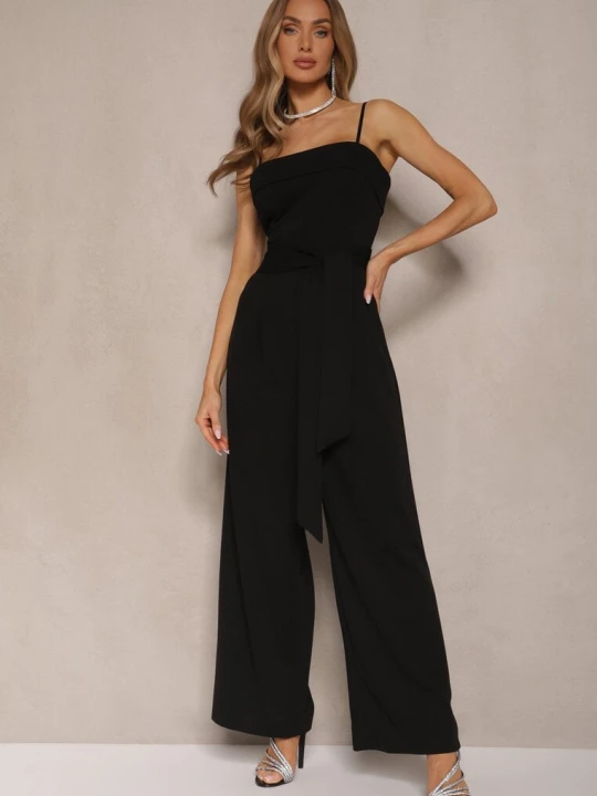 Zdjęcie produktu Czarny Taliowany Kombinezon z Paskiem Desine New Collection