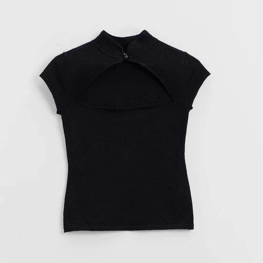 Zdjęcie produktu Czarny top z dekotem z dekoltem qipao House
